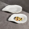 Leaf shaped white plate