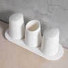 White shaker set with toothpick holder