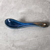 blue ceramic spoon
