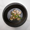 deep black soup bowl