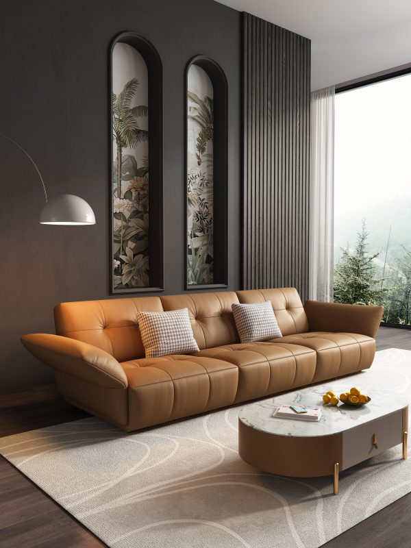 Marbella - Tufted Leather 1+2+3 Seater Sofa Set - Maac Home