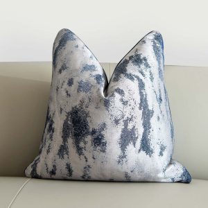 White And Blue Cozy Square Pillow