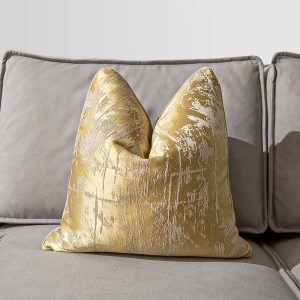 Gold and Cream Colored Cushion Backrest