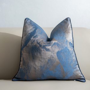 Royal Blue and Gray Cozy Square Pillow