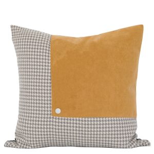 Leather Lumbar Cushion with a caramel Shade