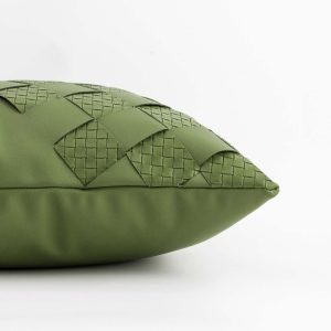 Green Color Side Zipper Sofa Pillow