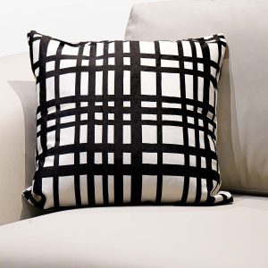 Black and White Velvet Cushion Cover