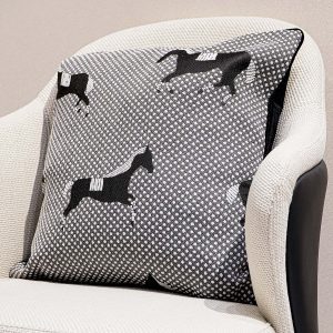 Cover for Backrest Cushion with Black and White Horse Print