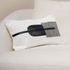 Black and White Leather Strapped Sofa Pillow