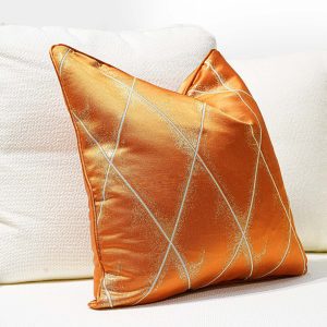 Orange and Gold Square Cushion