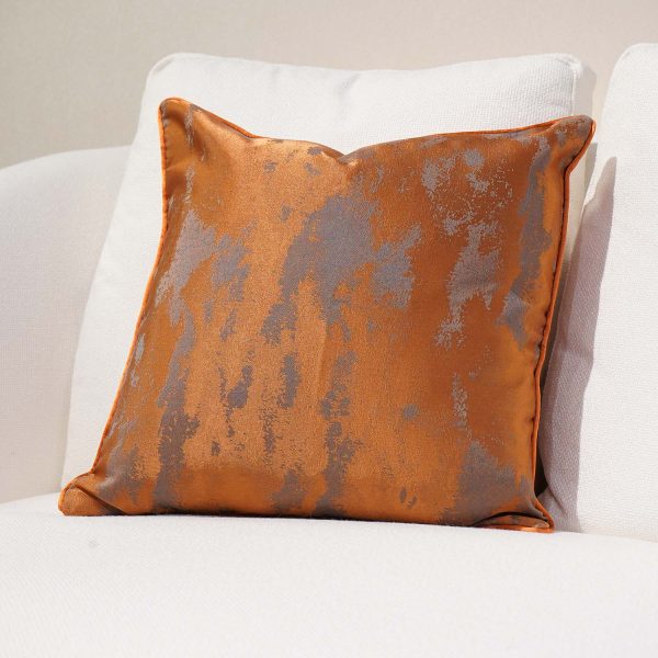 Orange and Gray Cozy Square Cushion