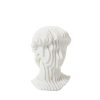 White Resin Abstract Male Head Sculpture