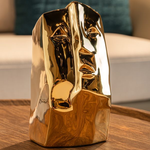 Gold Colored Moai Sculpture