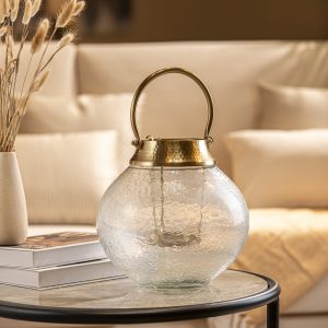 Oval Shaped Iceberg Glass Candle Holder