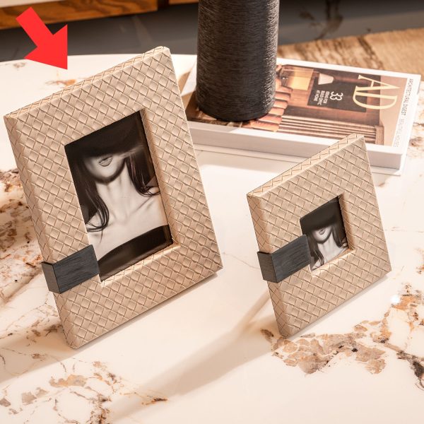 Cream Colored Bamboo Patterned Photo Frame Duo