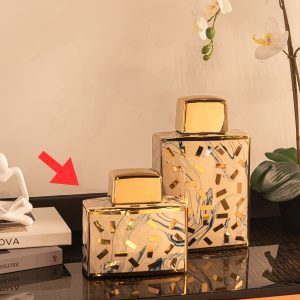 Premium Gold Ceramic Decor Jar