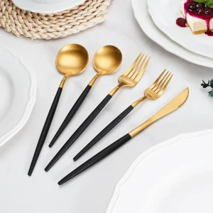 Black and gold cutlery