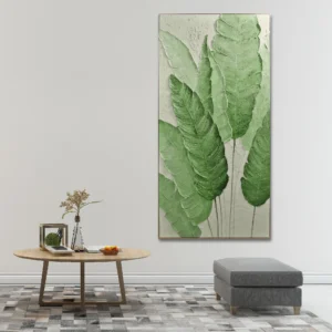 Leaf Harmony 3D Printed Relief Art