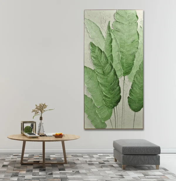 Leaf Harmony 3D Printed Relief Art