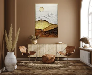 Captivating Desert Sunset 3D Relief Canvas