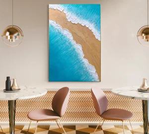 Ocean Whispers 3D Printed Relief Canvas