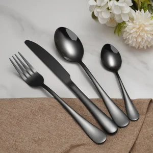 Black elegant cutlery set