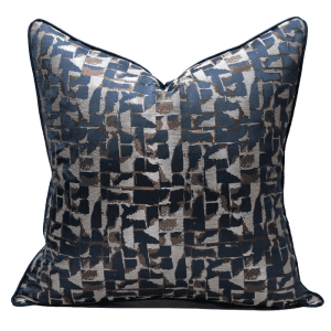 Shiny Blue Color Patterned Cushion