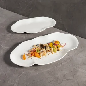 oblong white plate