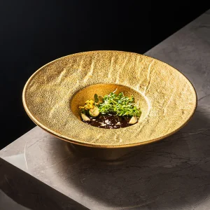 Gold soup bowl