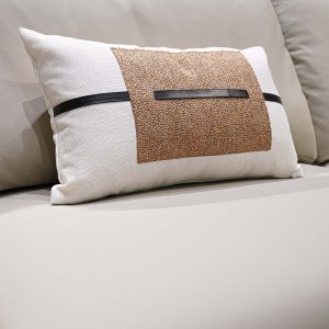 Splicing Leather Backrest Pillow