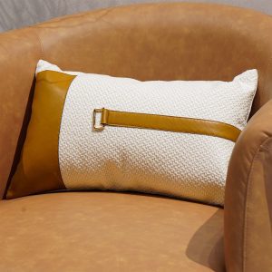 Leather Stitched Sofa Cushion