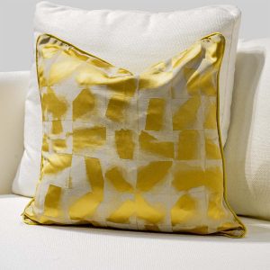 Gold Patched White Cushion