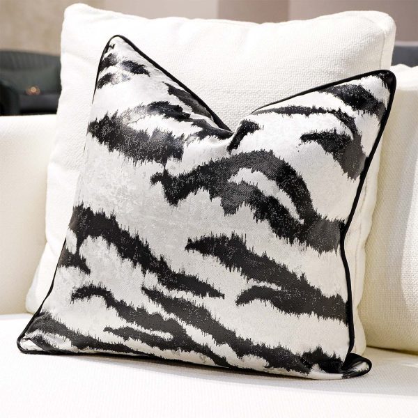 Tiger Textured Black Cushion