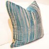 Green And Gold Striped Square Cushion