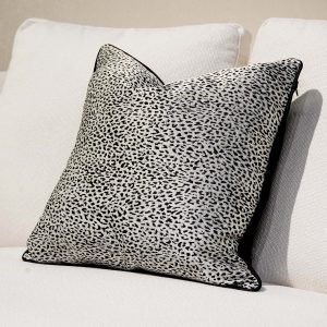 Black Dotted White Sofa Pillow