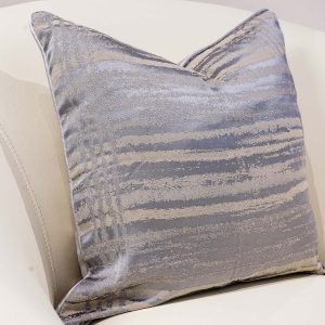 Flint Gray and Cream Colored Stripe Cushion