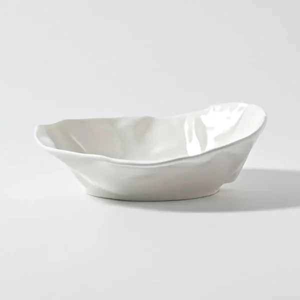 Glossy white irregular bowl