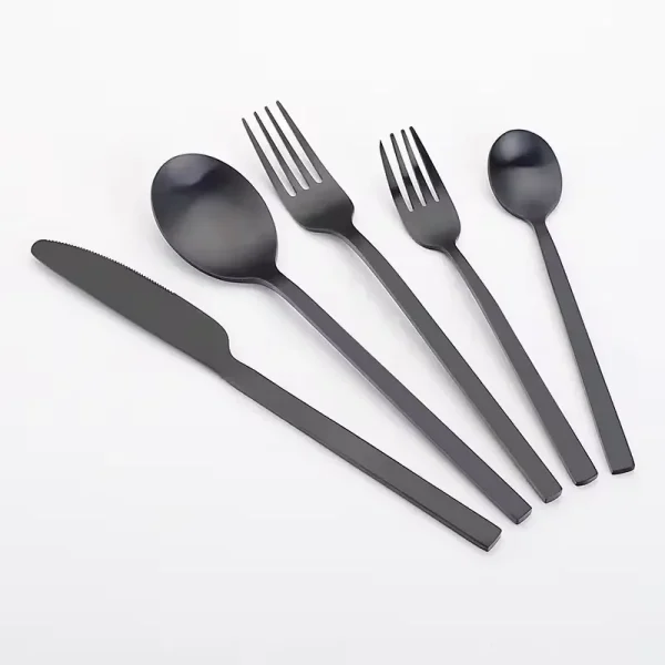 black cutlery set