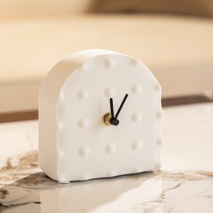 Dotted White Bedside Clock