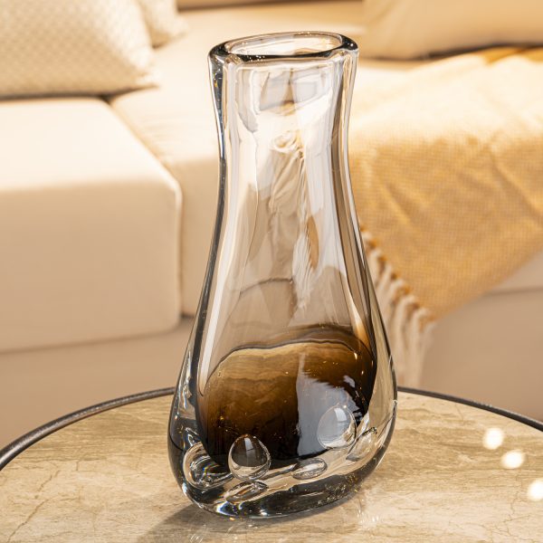 Brown Bubble Dropped Flower Vase