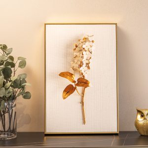 Golden Jasmine Flower Wall Art