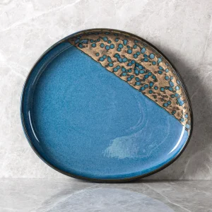 blue irregular plate