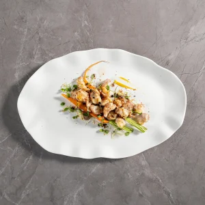 White plate glossy ceramic