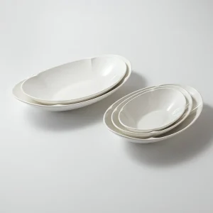 White oval bowls