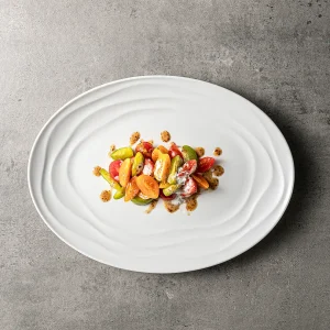 White oval plate