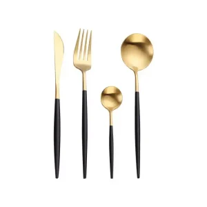 Black gold cutlery