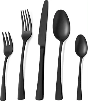 smooth black cutlery