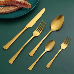 gold smooth cutlery