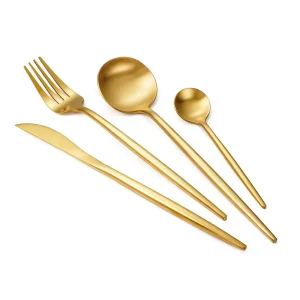 sleek gold cutlery