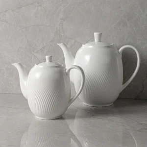 White oval coffee pot